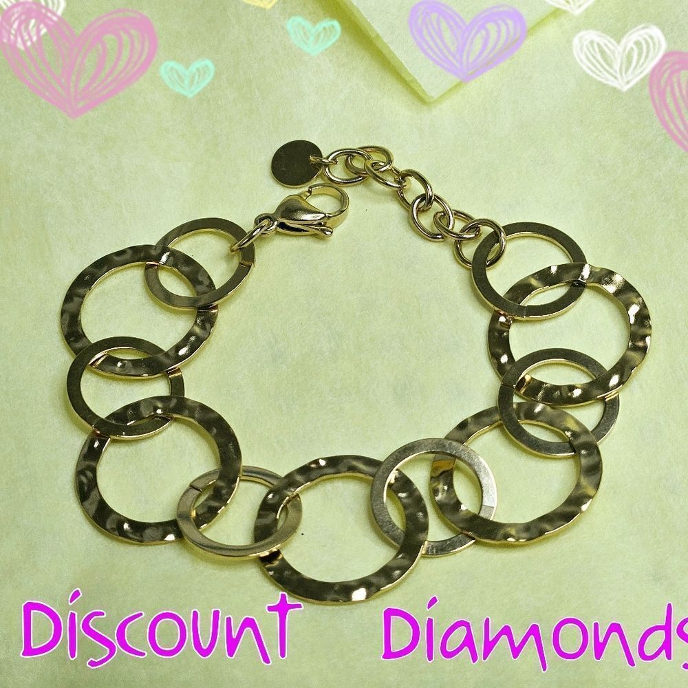 14K Gold Geometric Circle Bracelet on 925 Silver